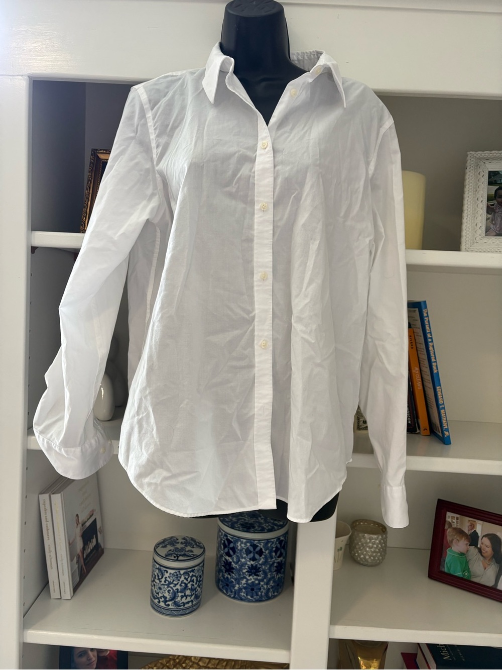 Chaps White Long-Sleeve Button-Up Shirt
